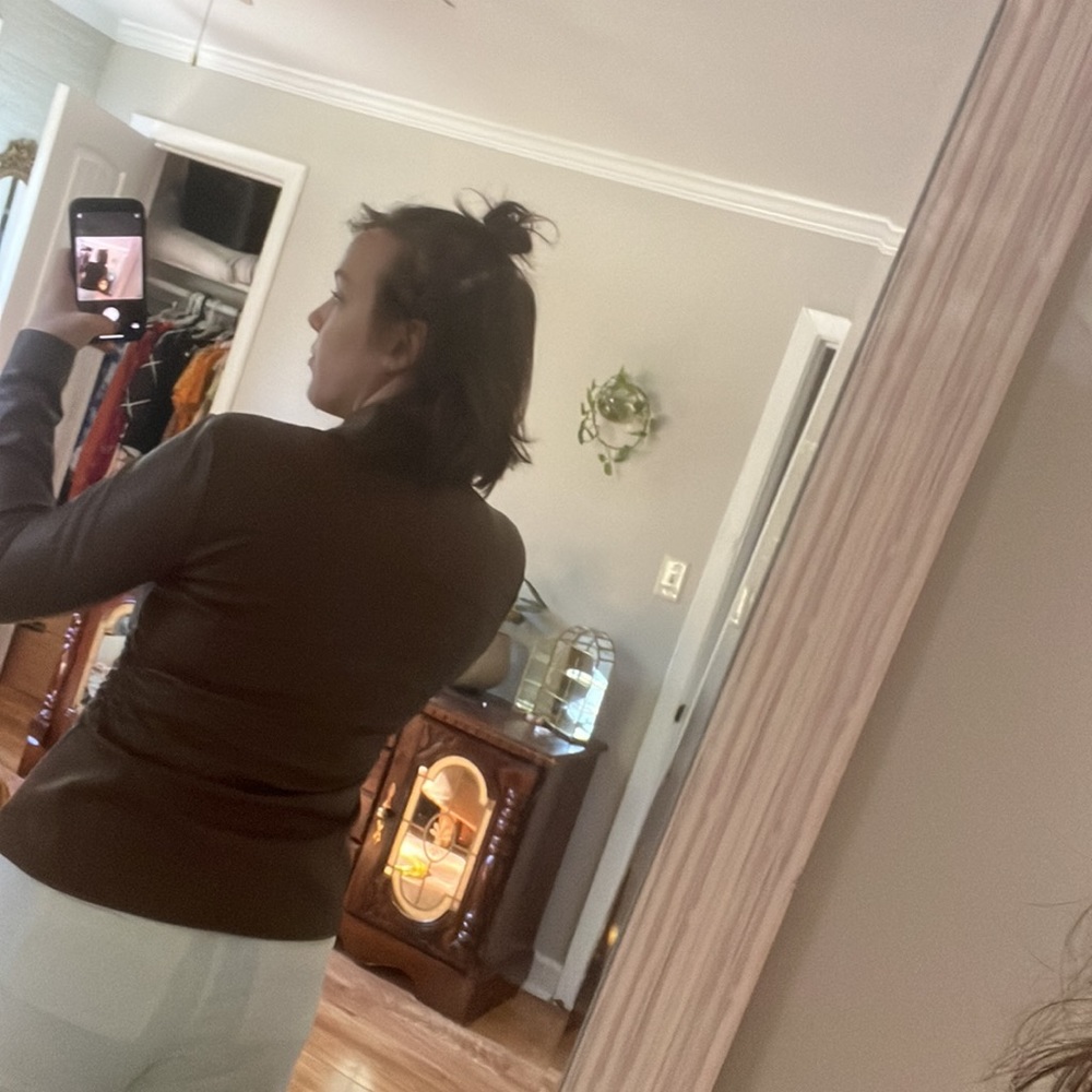 Brown Fitted Leather Jacket - image 3